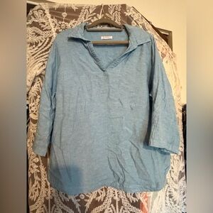 Isaac Mizrahi Light Blue Tunic Top
